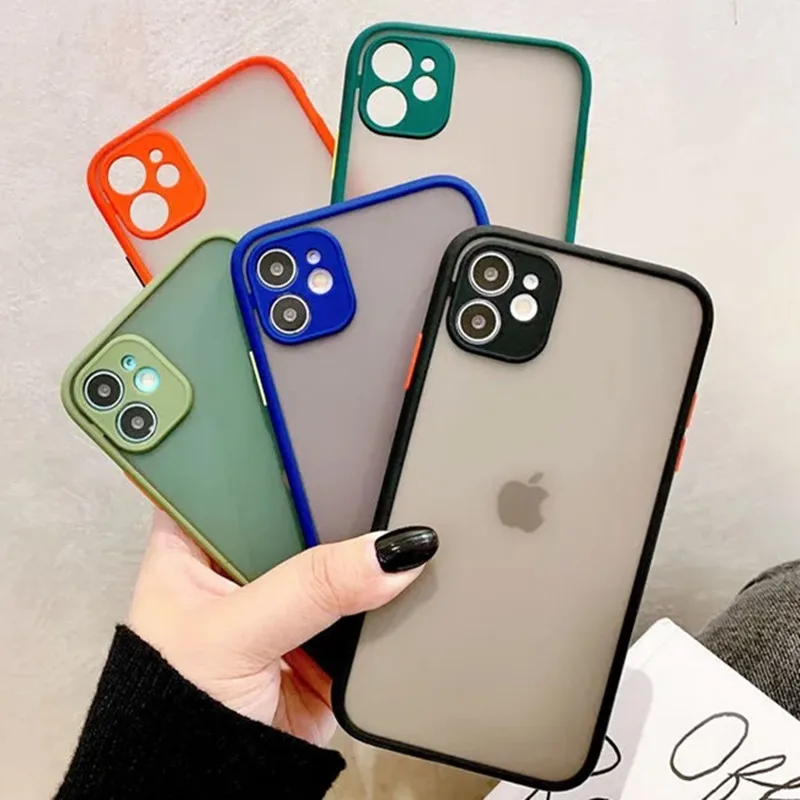Чехол для iPhone 11 защитный бампер камеры чехлы телефона 12 mini Pro Max XR XS Xr Матовый