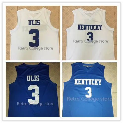 

#3 Tyler Ulis Kentucky Wildcats blue White Basketball Jersey Mens Stitched Custom Any Number Name