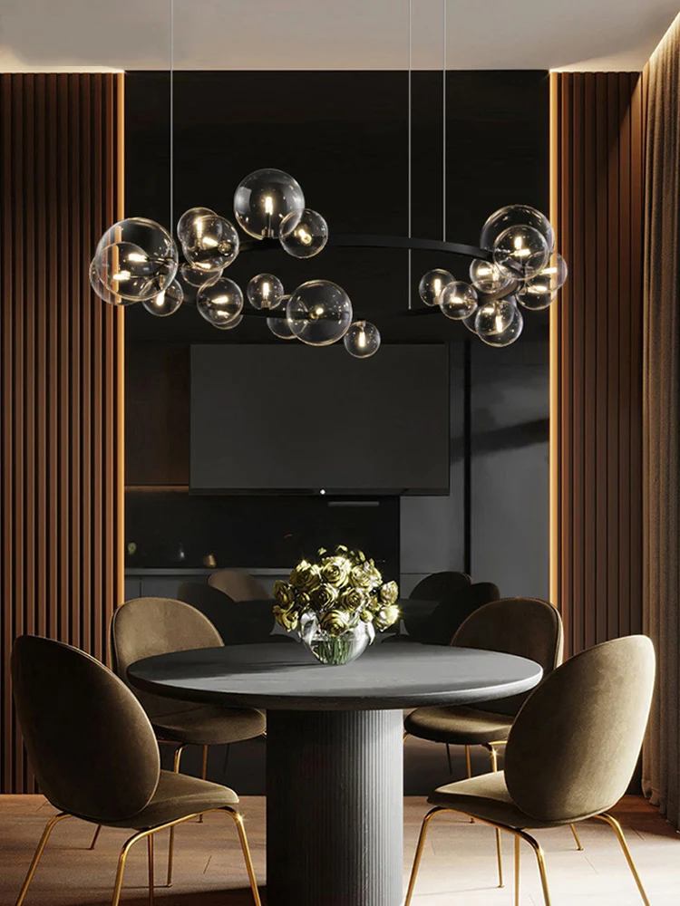 Nordic living room lamp simple modern atmosphere light luxury bubble dining chandelier | Лампы и освещение