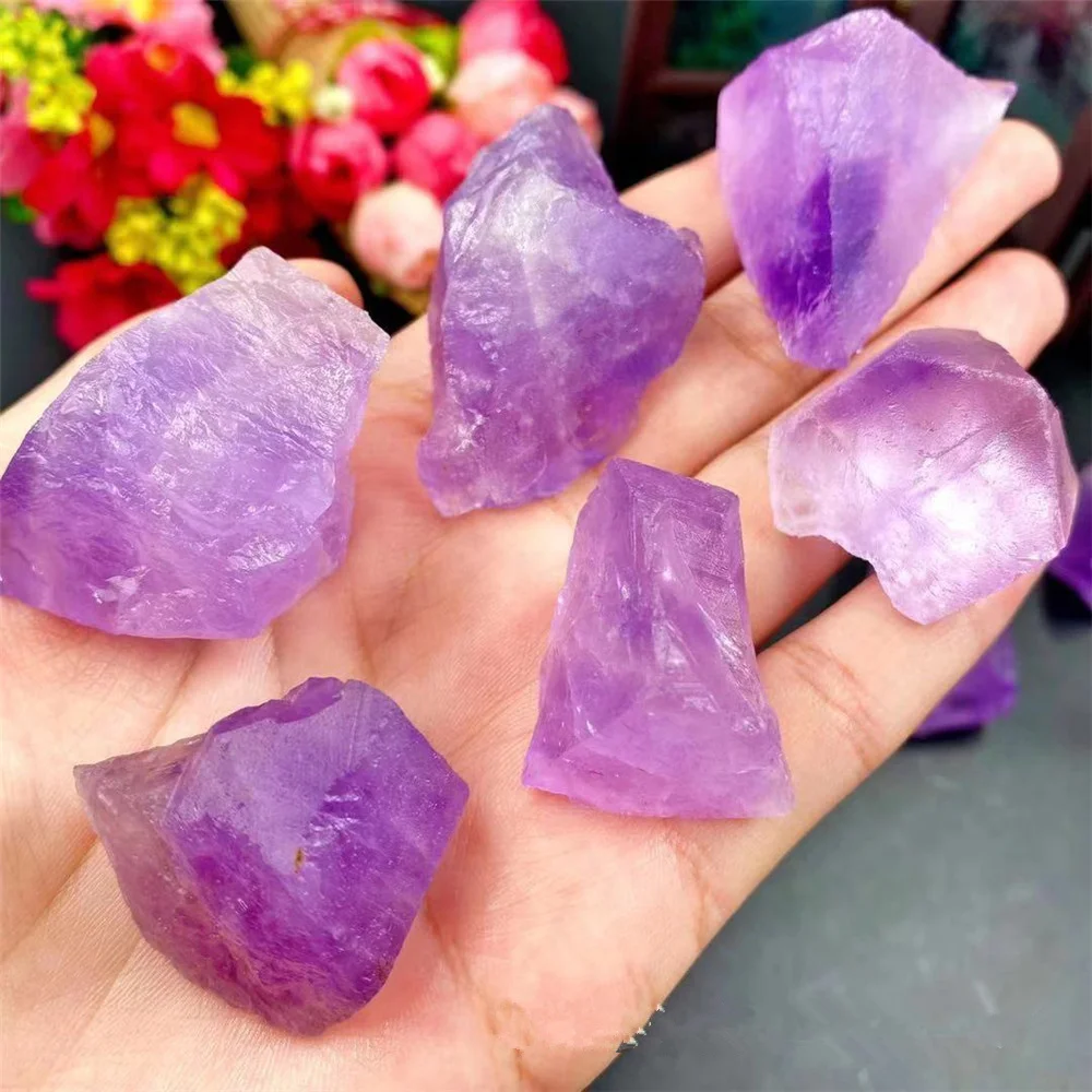 

50g Natural Rock Quartz Amethyst Crystal Rough Stone Raw Gemstone Mineral Specimen Tank Decor Irregular Reiki Healing