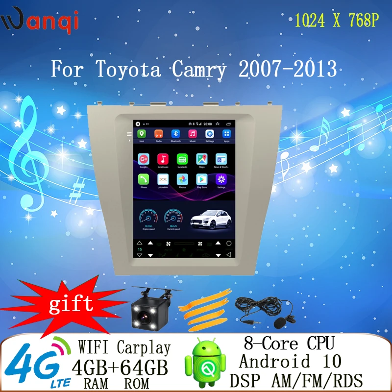 

Автомобильный мультимедийный радиоплеер 9,7 дюймов в стиле Tesla, на платформе Android, GPS, DVD, для Toyota Camry 2007-2013, видео-навигация, вертикальный экран ...