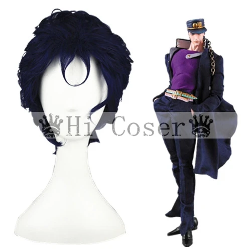 wig Anime Kujo Jotaro Cosplay Costumes Anime JoJo's Bizarre Adventure Halloween Party Men Women Clothing Full Set - Цвет: wig