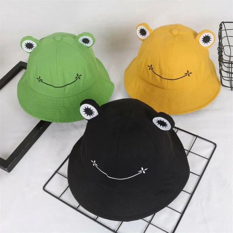 

Travel Hat Cute Cotton Summer Bucket Hat Frog Fisherman Hat Women Outdoor