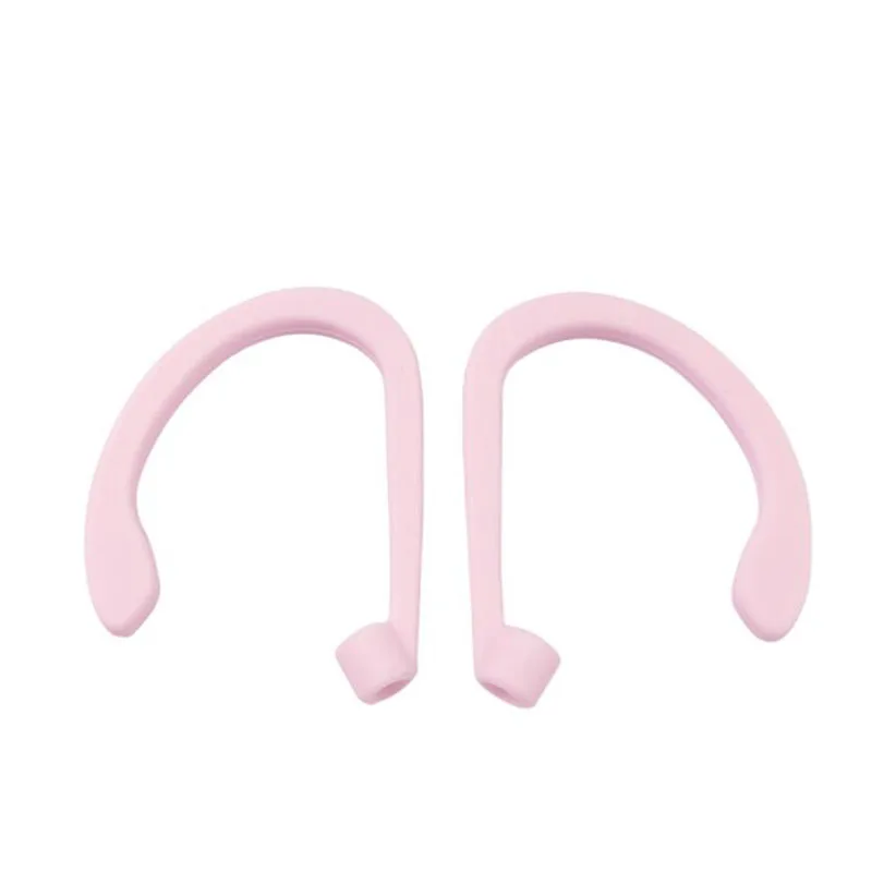 Анти-потеря ремешок наушники держатель для Apple iphone XS Max X 8 7 6 Plus Airpods наушники Спорт ушной крючок с крыльями колпачок Заушник - Цвет: Pink