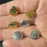 15pcs oval round piece perforated bead connector for jewelry making diy handmade bracelet necklace accessories color preservatio