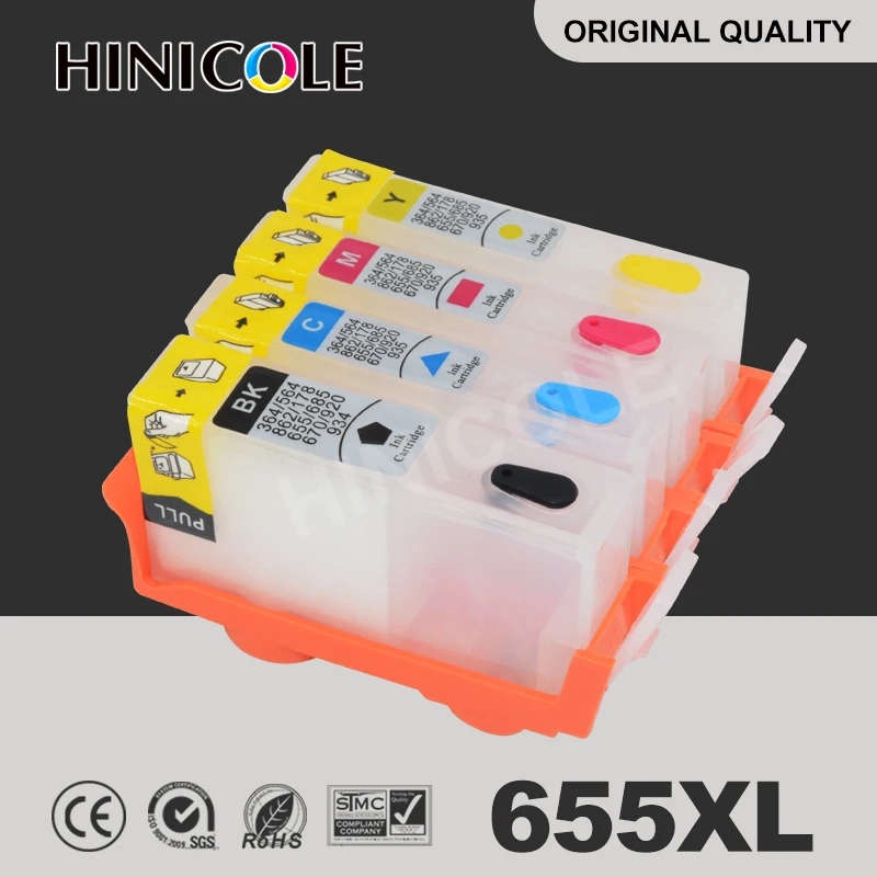 

Hinicole Ink Cartridge 655 XL For HP Deskjet Ink Advantage 3525 4615 4620 4625 5525 6526 Refill Cartridges