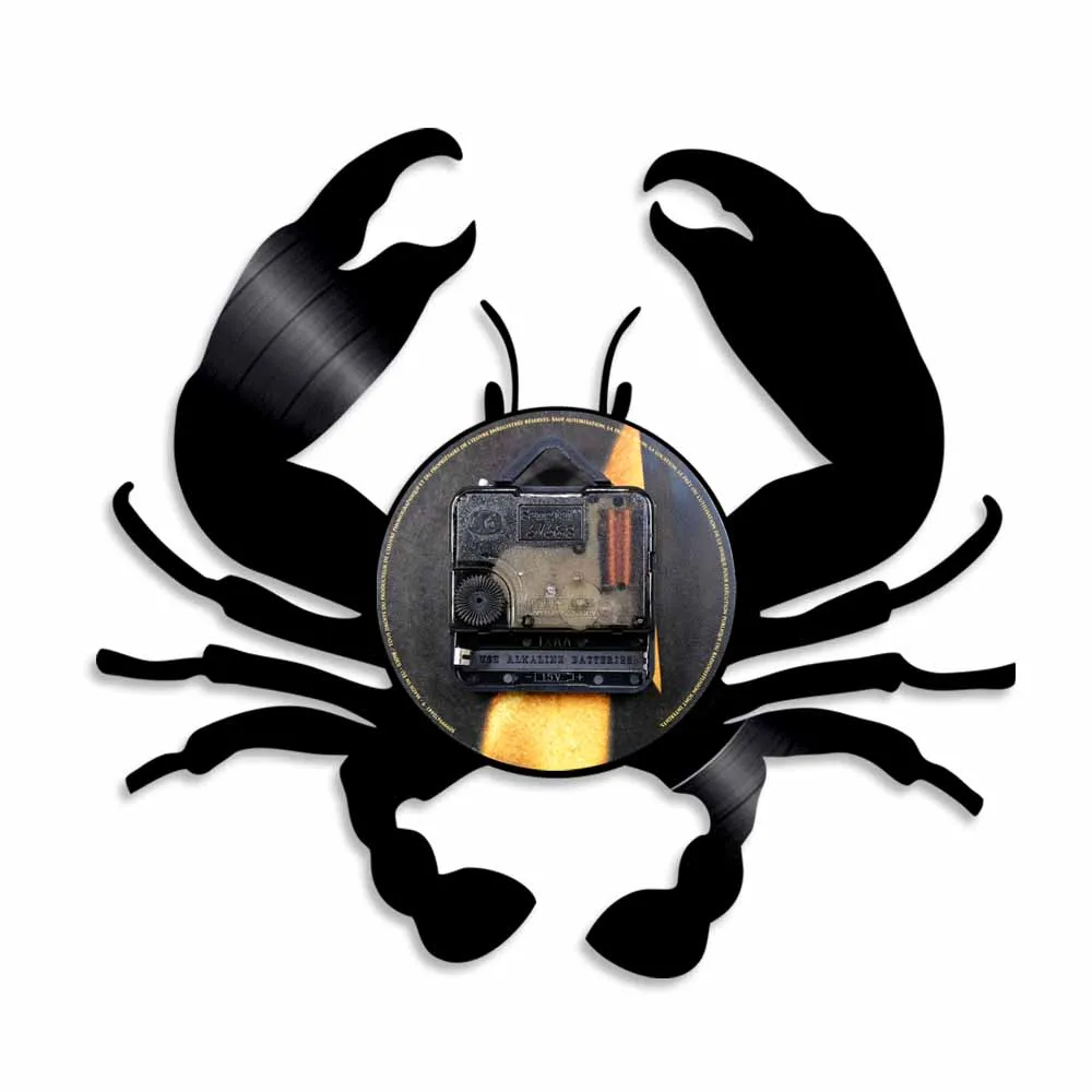 Морских животных Краб настенное искусство настенные часы морепродукты Винтаж