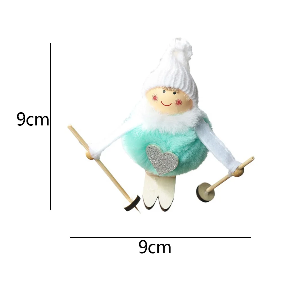Плюшевый Ангел для катания на лыжах Рождественский мультяшный кулон украшения