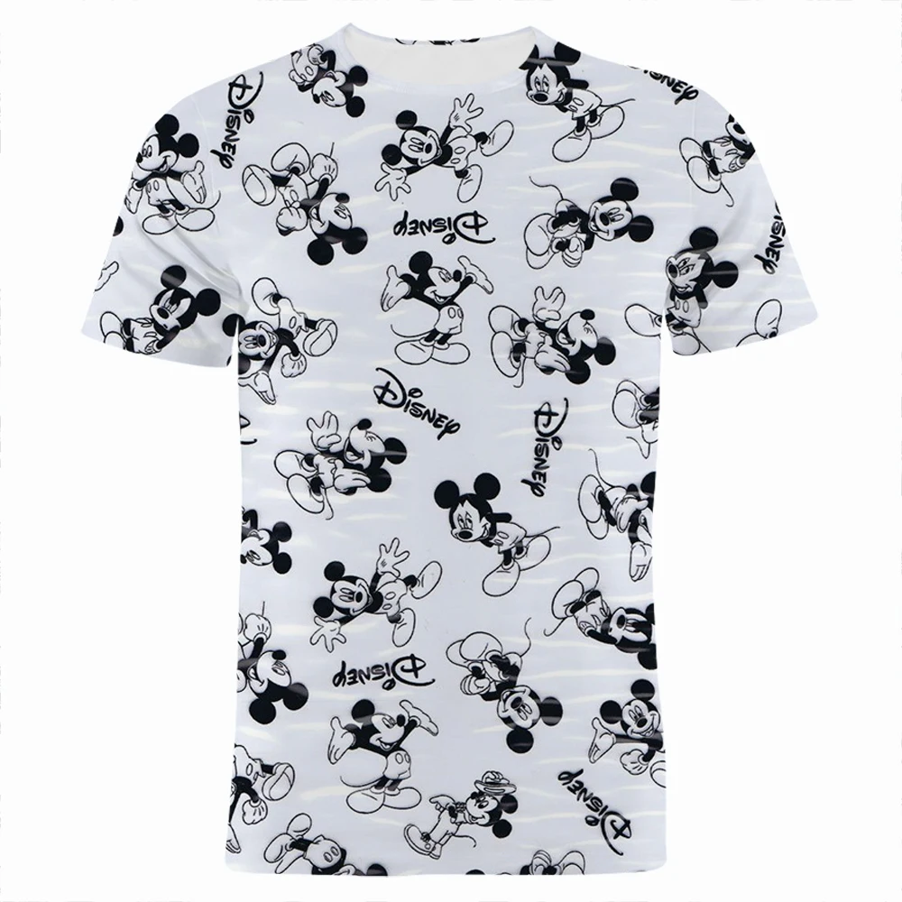 Мужские футболки с 3D принтом Микки Мауса Диснея летняя мультяшная аниме-одежда