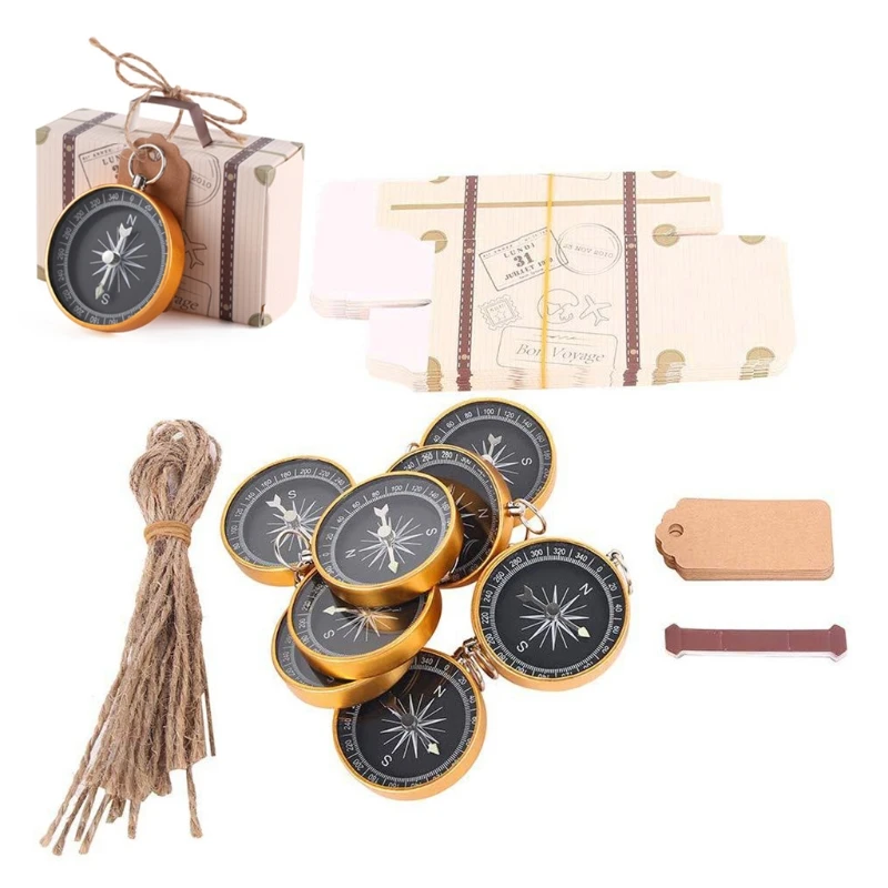 

20 комплектов, свадебные сувениры, бумажный чемодан, Подарочная коробка для конфет с бирками из крафт-бумаги, для гостей, сувенирное украшени...