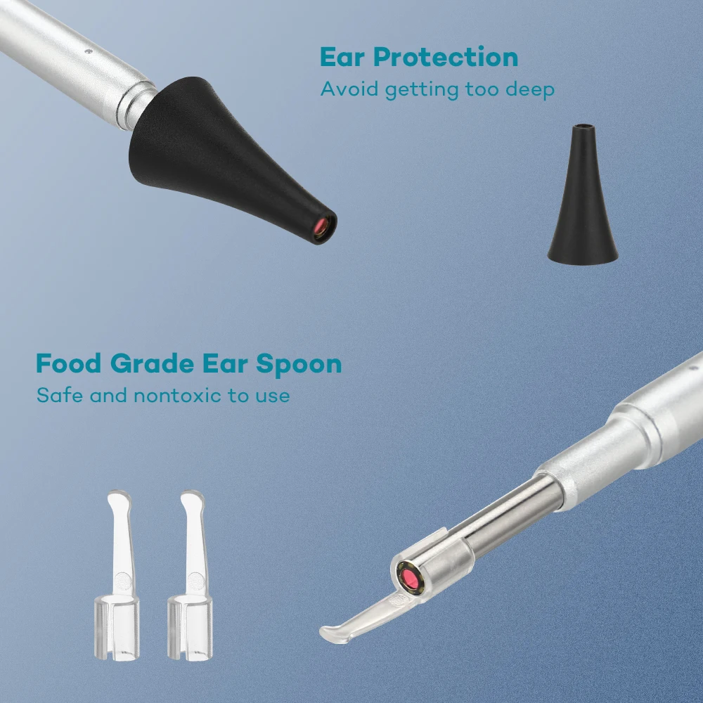 

1.0MP Visual Otoscope with 4.3in Display Screen 6 LED Light Ear Wax Removal Tool Ear Cleaning Camera Oral Inspection Endoscope