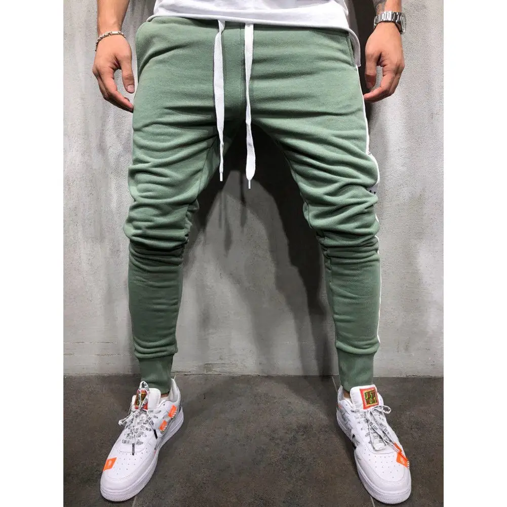 Hot Sale New Fashion Trend Men's Gym Slim Fit Long Pencil Trousers Hip Pop Tracksuit Bottoms Skinny Joggers Sweat Pants