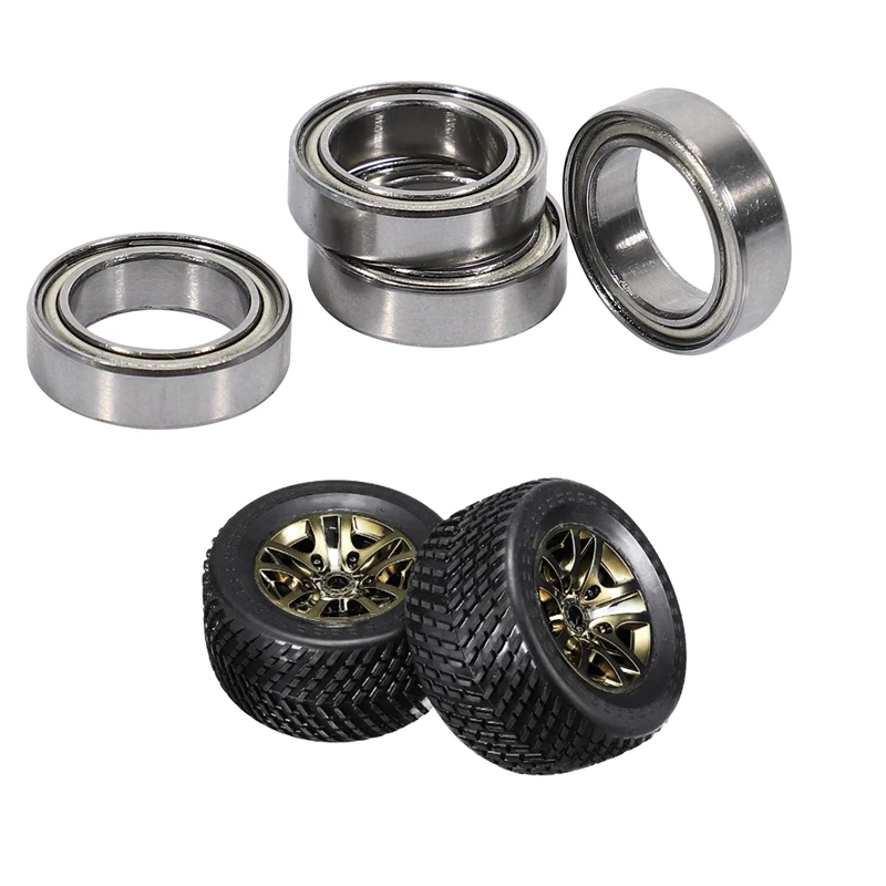 

2 Set for JLB Racing CHEETAH RC Car Part: 1 Set Ball Bearing (10X15X4mm) BE003 & 1 Set Electroplating Wheel EC1004