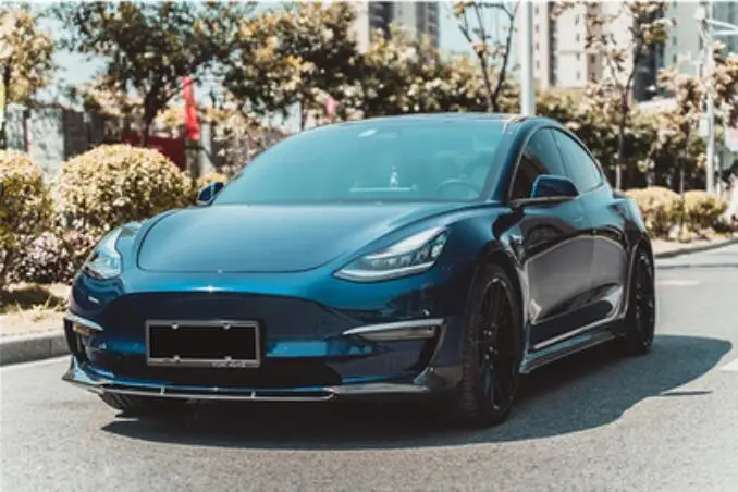 spesifikasi Penutup Diffuser Bibir Bumper Belakang Depan Serat Karbon & Rok Samping & Pisau Angin & Spoiler Untuk Tesla Model 3 2018 2019 2020 2021