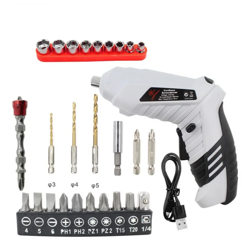 

10 шт./компл. Мини Электрическая отвертка аккумуляторная электрическая Ударная дрель для зарядки от источника постоянного тока с USB кабель, М...