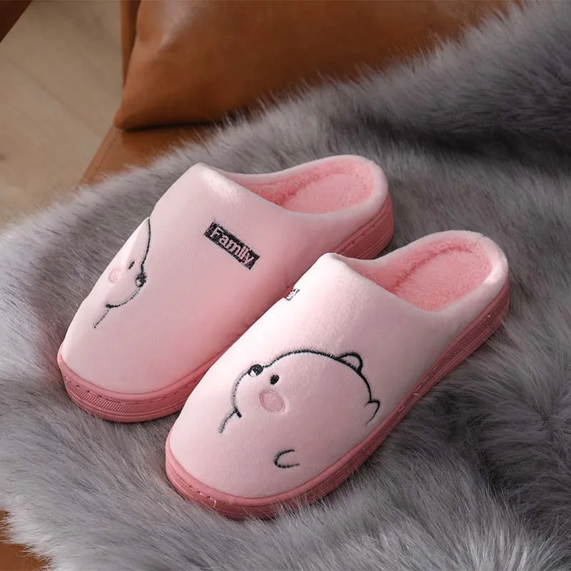 

Winter Women Slippers Fashion Animal Home Slippers Slip on Warm House Shoes Men Women Lovers Indoor Shoes fuzzy slippers 2021