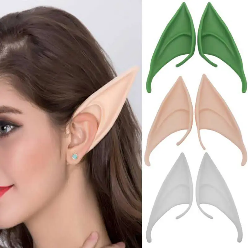 1 pair Halloween Latex Elf Ears Fairy Pixie Cosplay Hook On Fancy Dress Accessory Party Masks | Дом и сад