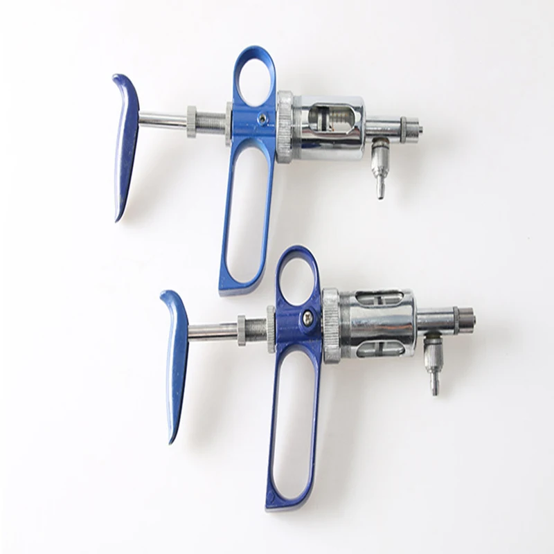 

10ml Type B Veterinary Continuous Vaccine Syringe Adjustable Quantitative Metal Continuous Syringe Pet Supplies