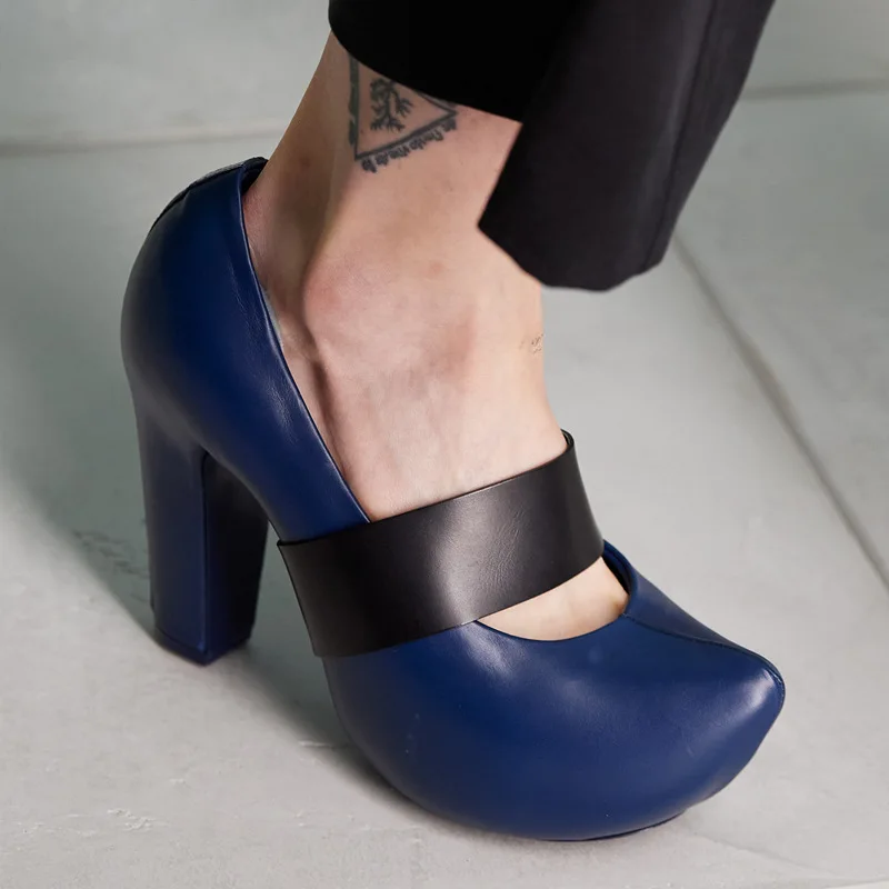 

High-heeled Pumps Heels Shallow Single Shoes Woman Fashion Personality Ladies Shoe Genuine Leather Mary Janes Shoes Customed