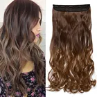 S-noilite, 47 цветов, 24 дюйма, длинные волнистые женские удлинители синтетических волос с клипсой, черно-коричневые накладные Заколки для женщин