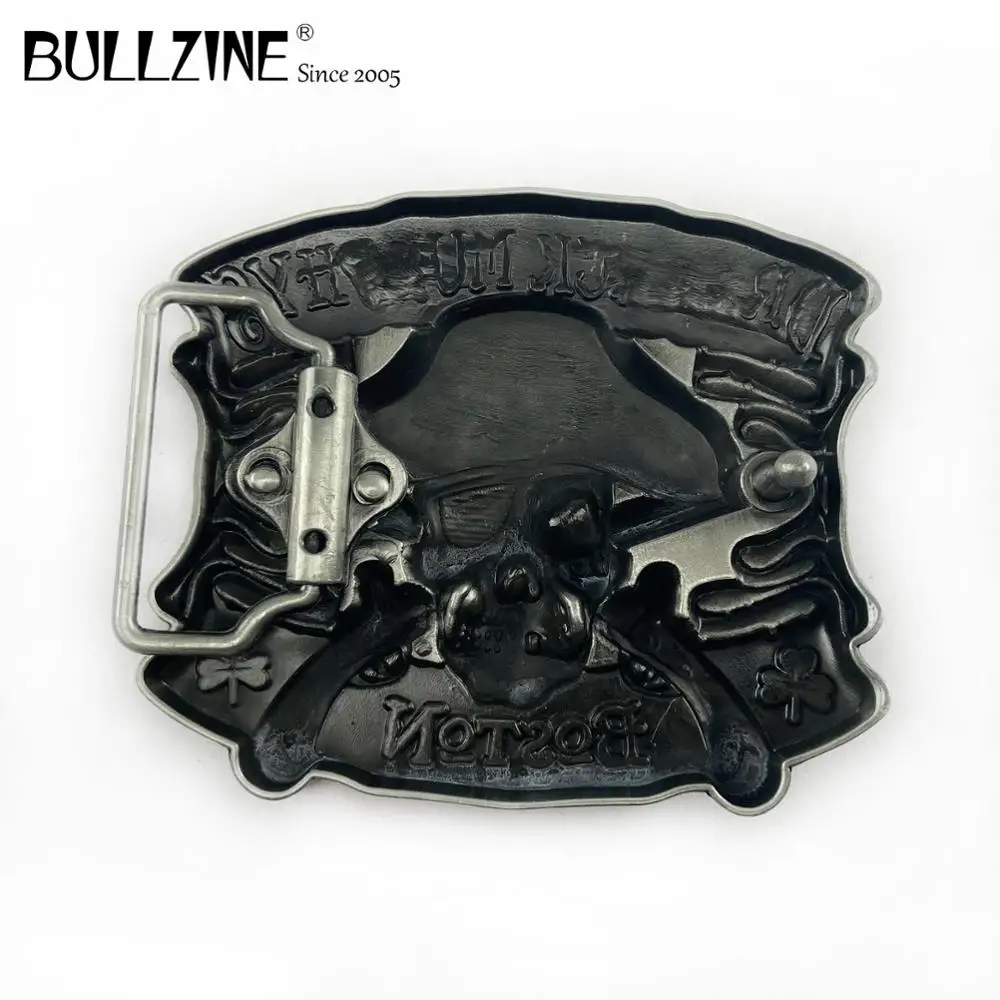 Bullzine череп музыка в ковбойском стиле пряжки ремня с оловянной отделкой FP 03183