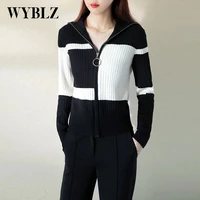 wyblz womens cardigan sweater knitted coat female zipper woollen warm jersey sweater woman autumn winter jacket 2021