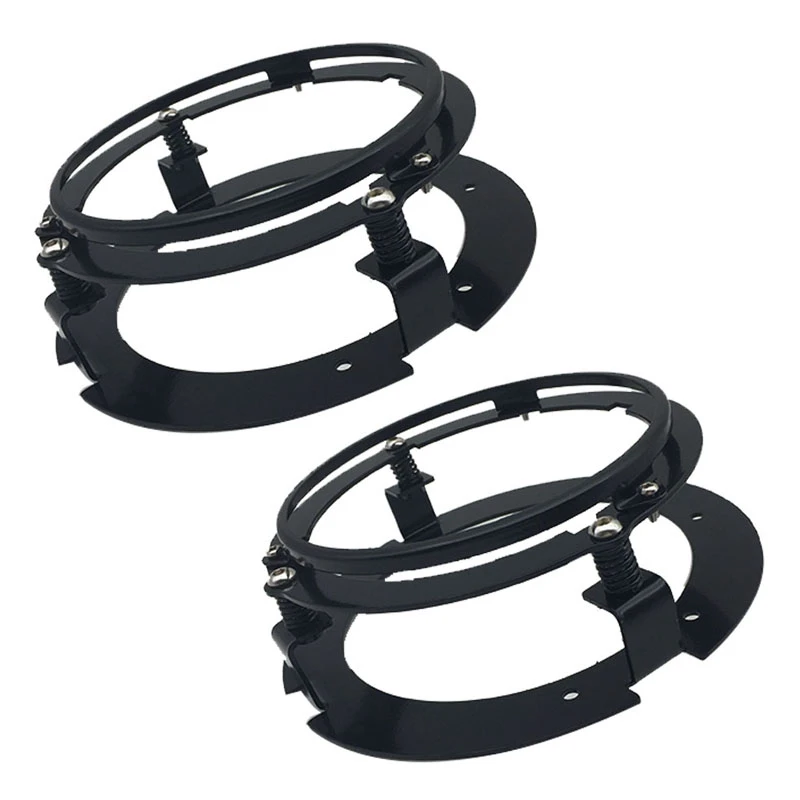 

2X 5.75 Inch Black Car Headlight Round Mounting Bracket Suitable for Touring Softail Jeep Headlight Adapter