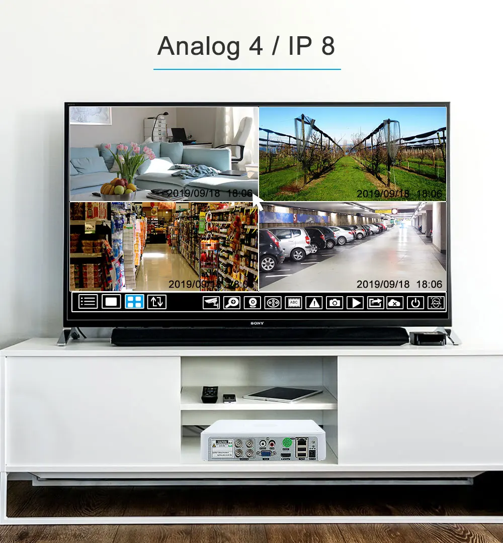 HD 5MP DVR 4 канала система Скрытого видеонаблюдения AHD DVR AHD-N гибридный видеорегистратор 1080P DVR 5in1 видео Регистраторы для AHD TVI CVI аналоговая Камера IP Камера