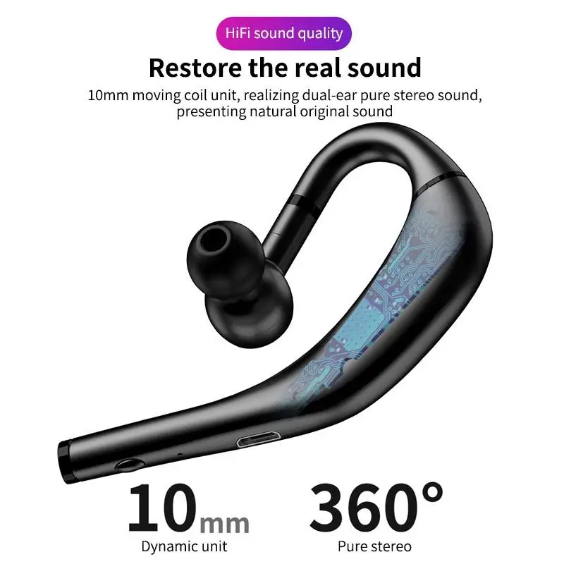 RD09 business car single ear earhook bluetooth solution 5.0 headset fone de ouvido headphones earbuds | Электроника