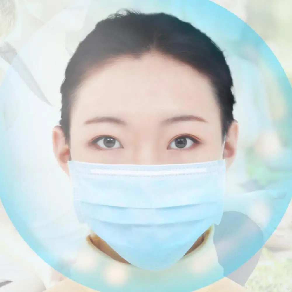 Классическая синяя унисекс противовирусная бактериальная маска для лица 100 шт.
