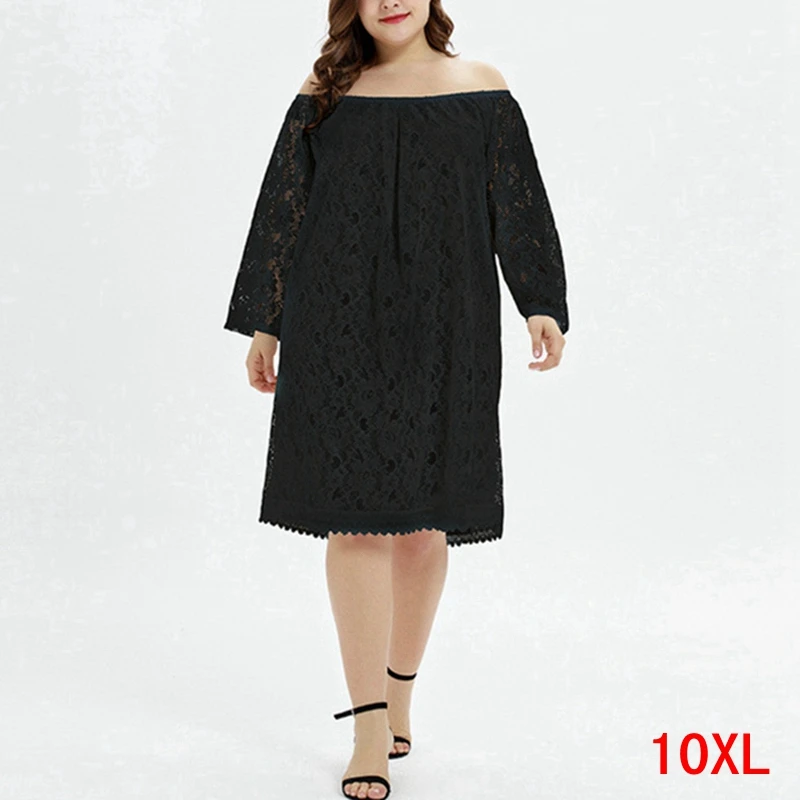 Женское платье большого размера 7XL 8XL 9XL 10XL обхват груди 148 см Осеннее повседневное