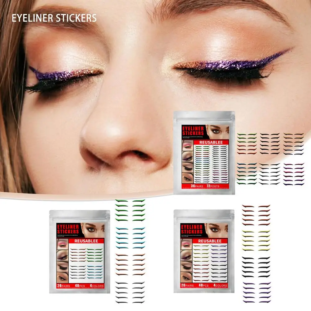 

36 Pcs Eyeliner Stencils Eye Makeup Template Stickers Card 12 Styles Non-Woven Eyeliner Eyeshadow 3 Minute Lazy Shaping Tools