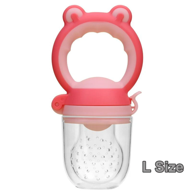 Red L size 1 шт. Детские фрукты NibblerFeeder жевательный сок пустышки Игрушка Силиконовый Ниблер игрушка сок и овощи кормушка 3 размера для 3-20 месяцев - Цвет: Red L size