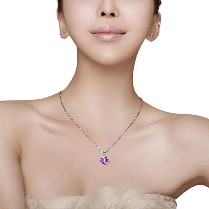 2018 Hot Sell Top Class Fashion Heart Power Necklaces Crystal Jewelry New Girls Women | Украшения и аксессуары
