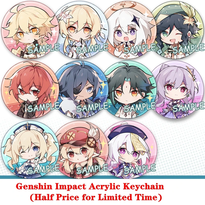 

Аксессуары для игры Genshin Impact, акриловая подвеска, новинка 2020, реквизит для косплея аниме, Venti Klee dilc cos Badge Project, брелок, подарок