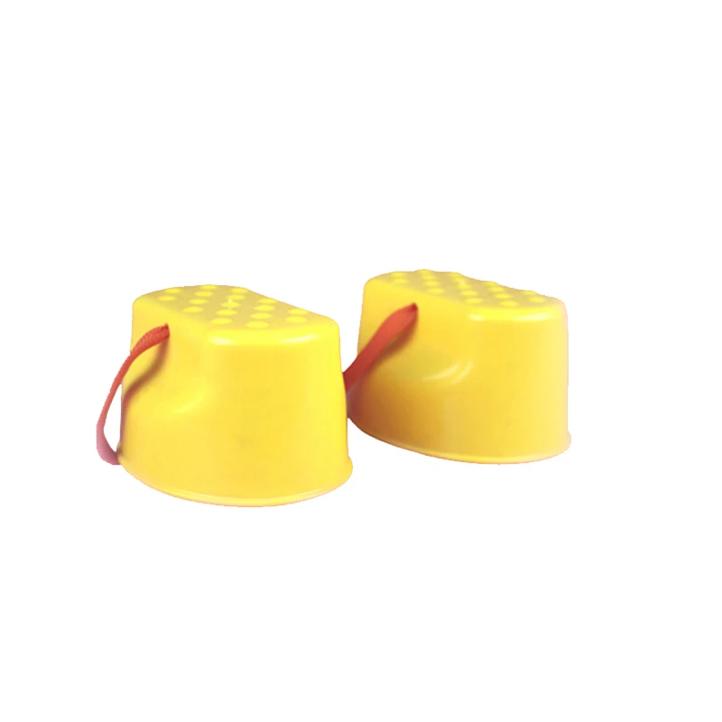 Yellow JIMITU 1 пара Детская уличная пластмассовая балансировочная тренировка улыбающееся лицо ходули для прыжков обувь игрушка-ходунок забавные спортивные игрушки подарок для детей - Цвет: Yellow