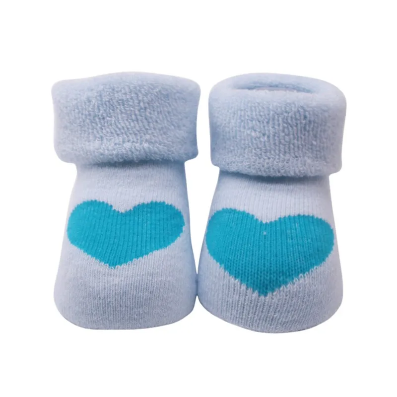 63L Baby Boys Girls Thickening Cotton Heart Print Cartoon Anti-slip Floor Socks Hot Newborn Winter Autumn Warm Soft Clothes Socks - Цвет: 63L