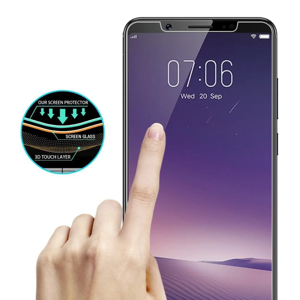 2.5D 9H защитная пленка из закаленного стекла для VIVO V7 Защита экрана Clear HD закаленное