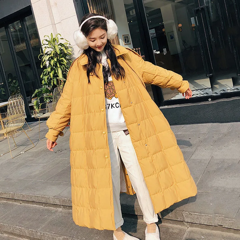 Winter Fashion Women Down Jacket New Large size Loose Solid color High quality White duck down Women Down Jacket Outerwear JK248
