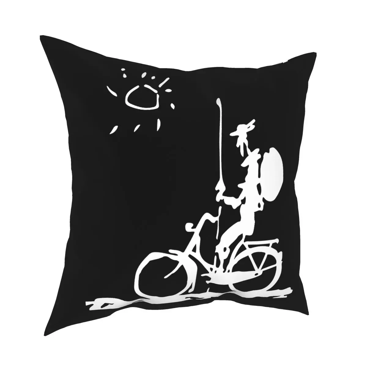 

Pablo Picasso Parody Don Quixote Pillowcase Printed Fabric Cushion Cover Decorative Riding Bike Throw Pillow Case Cover 45*45cm