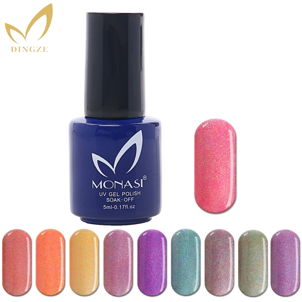 Монаси блеск Цвета био Гели Soak Off Светодиодный УФ гель для ногтей Длительное