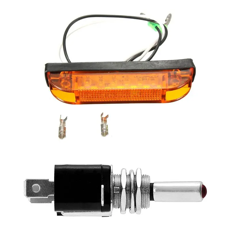 1pcs 6 LED Side Marker Light Indicator Lamp Strip 12V Orange &amp 1PCS Car Toggle Switch Control ON/OFF 20A |