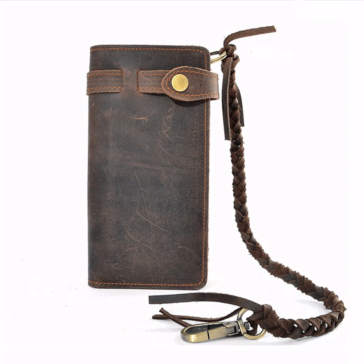 Мужской кошелек из воловьей кожи повседневный Кожаный Байкер водитель грузовика