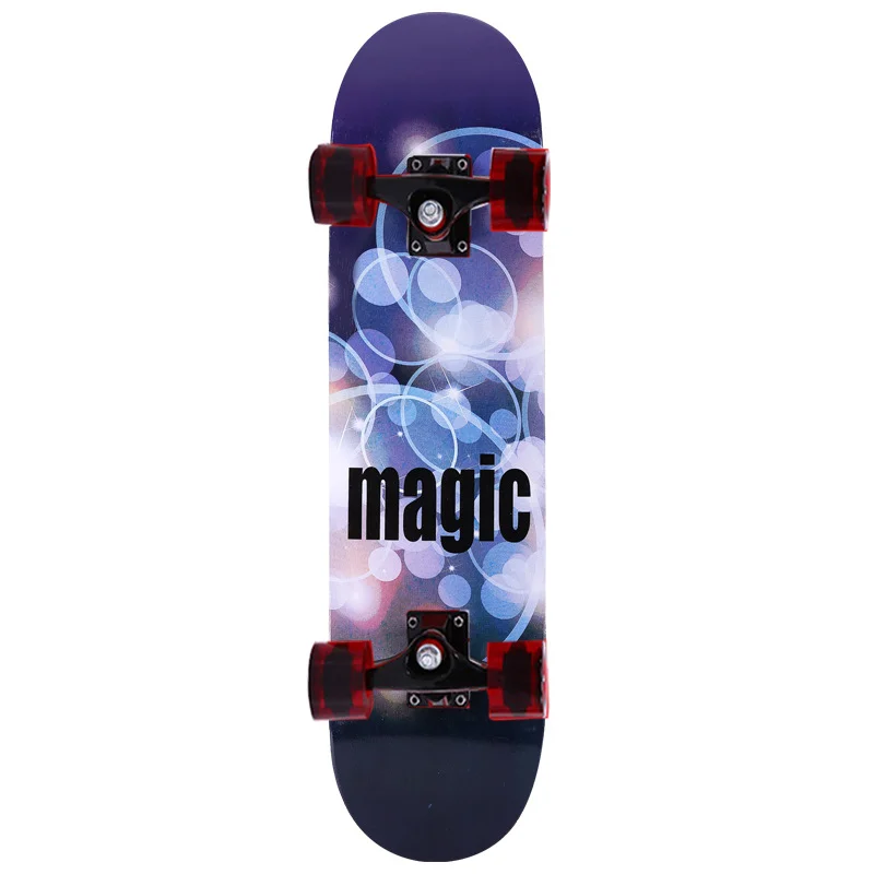 

AddFun Double Rocker Skateboard for Adults All Terrain Wheels Longboard Tickers Skate Boards Completed Damping and Anti-skid