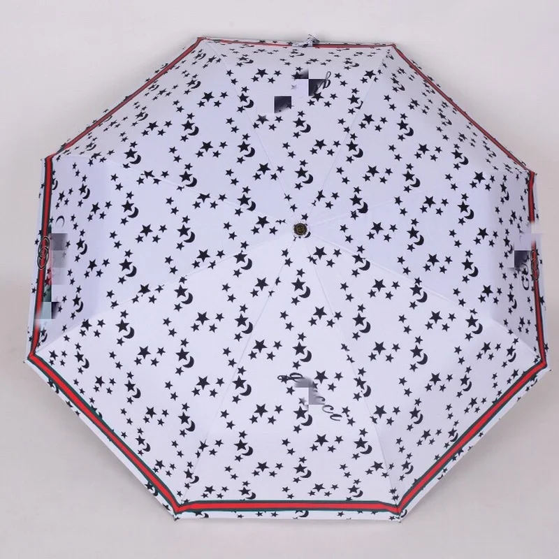 

New fully automatic umbrella three fold folding umbrella star umbrella adhesive coated sun protection umbrella with gift box