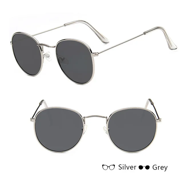 silver grey RBROVO, солнцезащитные очки для женщин/мужчин, фирменный дизайн, очки для девушек, Круглые, Роскошные, Ретро стиль, солнцезащитные очки, винтажные, зеркальные, Oculos De Sol Gafas - Цвет линз: silver grey