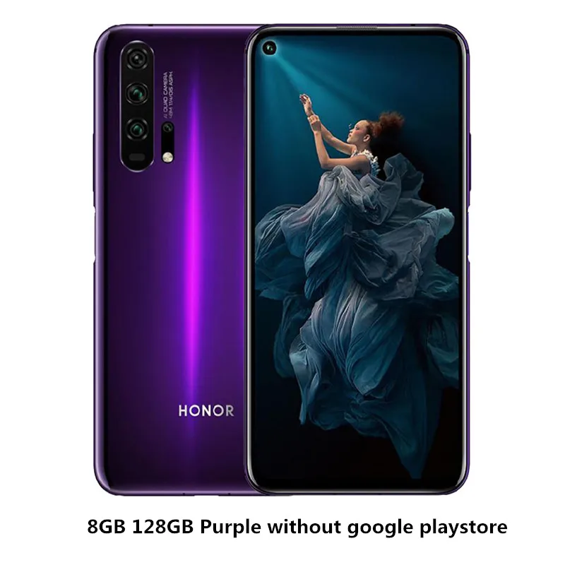 8G 128G Purple No P Мобильный телефон Honor 20 Pro Kirin 980, Android 9, 6,26 дюймов, ips, 2340X1080, 8 ГБ ОЗУ, 128 Гб ПЗУ, NFC, Мп+ 32 МП, отпечаток пальца - Цвет: 8G 128G Purple No P
