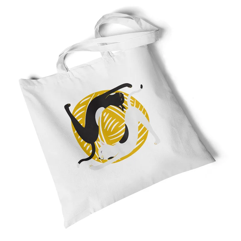 Холщовая Сумка Focal20 с животным принтом для йоги сумки на плечо дорожная складная