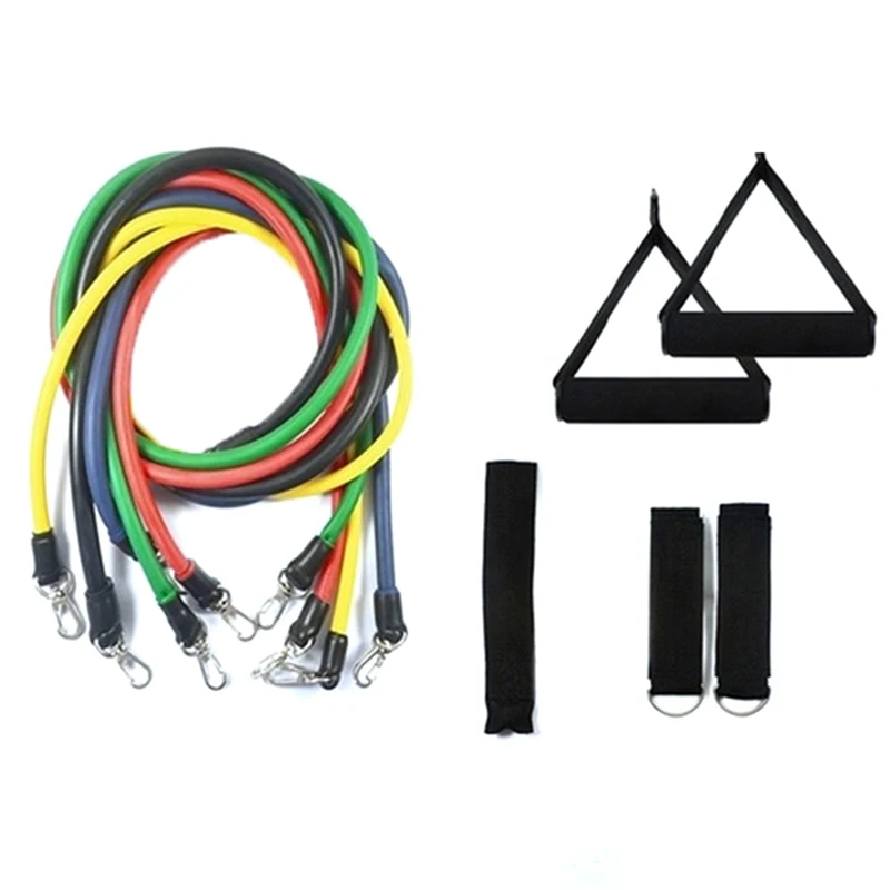 

11Pc Hot Resistance Belt Set Yoga Pilates Latex Home Gym Exercise Tube Workout Band Rubber Band For Fitness Ballet Hammock Swing