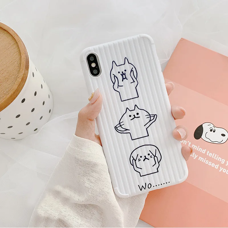 Забавная кошка изогнутый костюм чехол для телефона iPhone 11 Pro Max XR X XS MAX простой